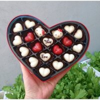 Hộp socola valentine hình trái tim đẹp ảnh thật tặng kèm thiệp.