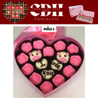 Hộp Socola Valentine Trái Tim  Quà Tặng Người Yêu Đáng Yêu Siêu Ngon Ít Ngọt Kèm Hộp Thiệp Giá Sỉ