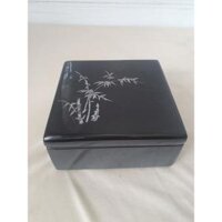 Hộp sơn mài cẩn ốc chìm cao cấp đa năng đựng đồ vật nhỏ văn phòng, trong nhà, làm quà tặng ý nghĩa size 14x14x6