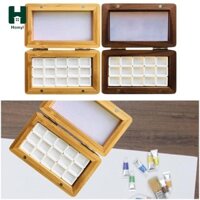 Hộp Sơn Màu Nước, Khay Sơn Gỗ, 15 Lưới Khay Trộn Gouache, Chảo Lắp Rỗng Để Vẽ DIY, Du Lịch