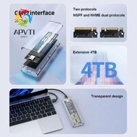 Hộp SSD APVTI M.2, Hộp đựng đĩa cứng NVME M2 trong suốt, Hộp đựng ổ cứng di động SSD dành cho máy tính xách tay NGFF PCIe SATA Clear SSD Case Vỏ ngoài cứng