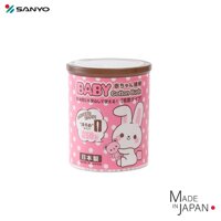Hộp tăm bông ngoáy tai kháng khuẩn cao cấp dành cho bé hàng chính hãng Sanyo Nhật Bản - Made in Japan - 072423 - Hộp 250 chiếc