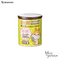 Hộp tăm bông ngoáy tai kháng khuẩn cao cấp dành cho bé hàng chính hãng Sanyo Nhật Bản - Made in Japan - 072744 - Hộp 280 chiếc