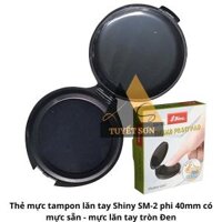 Hộp tampon pad lăn tay Shiny SM-2A phi 40mm có mực sẵn - hộp dấu nhựa lăn tay tròn                         &nbsp(&nbspĐen&nbsp)