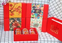 (HỘP TẾT) HỘP BÁNH MỨT CAO CẤP HỌA TIẾT HOA LÁ