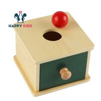Hộp Thả Bóng - Giáo Cụ Montessori - Phát Triển Phối Hợp Tay Mắt - Đồ Chơi Gỗ 0 - 3 Tuổi - Loại Đẹp