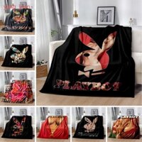 Hợp Thời Trang In Hình playboy flannel Chăn Phòng Khách sofa Thỏ Cô Gái Ấm Chăn Chăn Trang Trí Quà Tặng