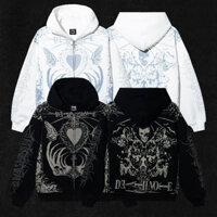 Hợp Thời Trang In Họa Tiết Y2K Revenge Zip Áo Dạo Phố Mới Unisex Áo Bông Tai Kẹp Retro Quá Khổ Quần Áo