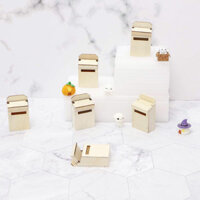 Hộp thư gỗ sáng tạo mô phỏng mini, phụ kiện nhà búp bê 1:12, đạo cụ chụp ảnh, đồ chơi nhỏ trang trí