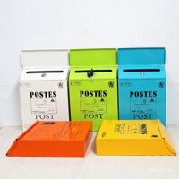 Hộp thư khóa sắt sáng tạo phong cách châu Âu, hộp thư phong cách Mỹ, hộp thư gợi ý, hộp thư treo tường phong cách đồng quê, bán trực tiếp từ nhà máy