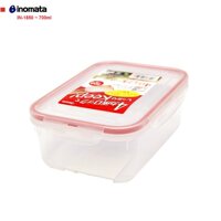 Hộp thực phẩm chữ nhật Inomata được làm bằng chất liệu nhựa PP cao cấp, có khóa nắp bốn chiều chắc chắn- nội địa Nhật Bản - 12.4 x 17.5 x 6Hcm - 700ml