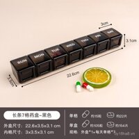 Hộp thuốc di động 7 ngăn gia đình, hộp nhựa lưu trữ nhỏ có nắp, hộp chia thuốc kín