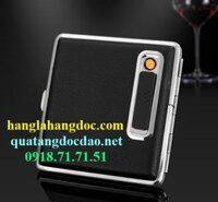 Hộp thuốc lá ZR-828 bọc da đựng 17 điếu có bật lửa điện