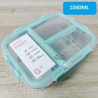Hộp thủy tinh chia ngăn Lock&Lock Glass Food Container dung tích từ 860ml đến 1040ml LLG456 LLG457 LLG458 - 3 ngăn 1040ml LLG458