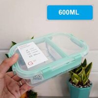 Hộp thủy tinh chia ngăn Lock&Lock Glass Food Container dung tích từ 860ml đến 1040ml LLG456 LLG457 LLG458 - 2 ngăn 600ml LLG456