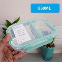 Hộp thủy tinh chia ngăn Lock&Lock Glass Food Container dung tích từ 860ml đến 1040ml LLG456 LLG457 LLG458 - 2 ngăn 860ml LLG457