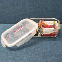 Hộp thủy tinh chịu nhiệt Lock&Lock chia ngăn 1.05 lít