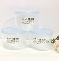 Hộp thủy tinh có nắp đậy màu xanh loại tròn 420ml