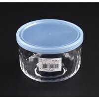 Hộp thủy tinh có nắp đậy màu xanh loại tròn 420ml