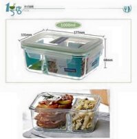 Hộp thủy tinh đựng thực phẩm 2 ngăn Glasslock MCRK-1000 1000ml
