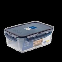 Hộp thủy tinh kín hơi MicronWare chữ nhật 1500ml - 6090 || Chef lock glass food container with blue lid 1500ml - 6090