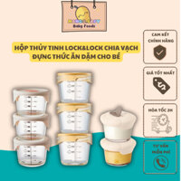 Hộp Thủy Tinh LOCK&LOCK Chia Vạch Đựng Đồ Ăn Dặm Cho Bé   - MangoBaby