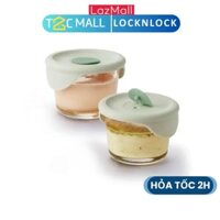 Hộp Thủy Tinh LocknLock 150ML Chén Đựng Đồ Ăn Dặm Cho Bé Nắp Silicone Xanh Mint, Chia Vạch, Kín Hơi LLG058S2MIT T2C Mall