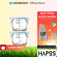 Hộp thủy tinh LocknLock có nắp đựng thức ăn dặm, cháo cho bé có chia vạch 120ml LLG058S2BLU 150ml - HAPOS BEAR
