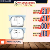 Hộp thủy tinh LocknLock có nắp đựng thức ăn dặm, cháo cho bé có chia vạch 120ml LLG058S2BLU 150ml - SSHOP OFFICIAL