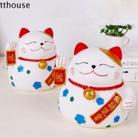 Hộp Tiết Kiệm Hình Mèo TTHOUSE, Có Thể Giặt Vẽ Tay Mèo May Mắn Heo Đất, Phim Hoạt Hình Không Phai Màu Đồ Trang Trí Động Vật Dễ Thương Năm Mới