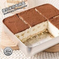 Hộp Tiramisu Khay Inox Có Nắp Hộp Thiếc Bao Bì Nắp Trong Suốt Bánh Khuôn Đặc Biệt A3.14