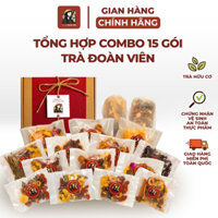 Hộp trà thảo mộc Đoàn Viên 15 gói, trà hữu cơ, quà tặng sức khoẻ