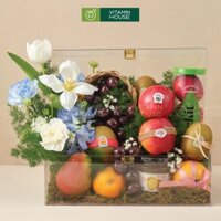 Hộp Trái Cây Cherry Mỹ, Quýt Úc, Táo Rockit và Hoa Tươi Tặng Bác Sĩ