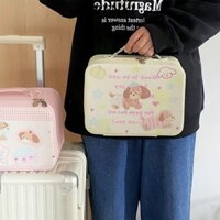 Hộp Trang Điểm SIRENXI, Hộp Phân Loại Mỹ Phẩm PU Họa Tiết Hoạt Hình, Hình Chữ Nhật Chất Lượng Cao Chống Thấm Nước Dung Tích Lớn Cầm Tay Lưu Trữ Vali Đồ Dùng Du Lịch