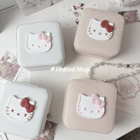 Hộp Trang Sức Di Động Nhỏ Hello Kitty Hộp Bảo Quản Bông Tai Du Lịch Bông Tai Vòng Cổ Trang Sức Nhỏ