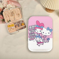 Hộp trang sức Hello Kitty KT, hộp lưu trữ bông tai và dây chuyền di động, vòng tay đa chức năng, phụ kiện anime cho các cô gái 3.20