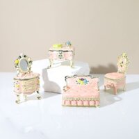 Hộp trang sức hộp đá quý Ghế đẩu Hộp đựng đồ trang trí Hộp trang sức nữ sinh Quà tặng bàn ghế trang sức