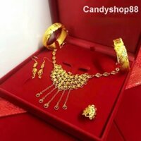 Hộp trang sức vải nhung nguyên bộ size lớn 19x19cm bởi candyshop88