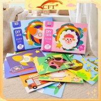 Hộp Tranh Cát 16 tranh tặng kèm 12 màu cát Sand Painting DIY, đồ chơi DIY cho bé sáng tạo