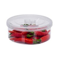 Hộp tròn nắp vặn 400ml nhựa VIỆT NHẬT 6612 - Trong suốt, đựng thực phẩm để tủ lạnh