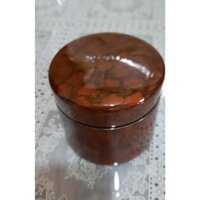 Hộp tròn sơn mài màu đỏ loang d8x7 cm - B-104