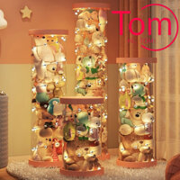 Hộp trong suốt đồ chơi,hộp để gấu bông Có dây kéo thùng nhựa trong suốt Đường,ống đựng gấu bông trong suốt