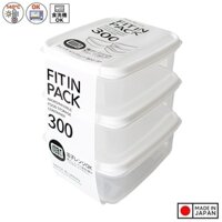 Hộp trữ đông, bảo quản thực phẩm Freezermate Fit in Pack nhựa nguyên sinh an toàn hàng nội địa Nhật Bản - Loại 300ml x3 - Trắng sữa