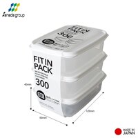 Hộp trữ đông, bảo quản thực phẩm Freezermate Fit in Pack nhựa nguyên sinh an toàn hàng nội địa Nhật Bản - Loại 300ml x3 - Trắng sữa