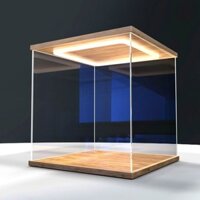 Hộp Trưng Bày Ánh Sáng Trở Lại Acrylic Vỏ Chống Bụi Bằng Gỗ Làm Bằng Tay Lego Có Thể Mở Cửa Nhiều Kích Cỡ Cho Mô Hình Ca