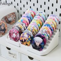 Hộp trưng bày huy hiệu POKINGE, Hộp bảo vệ huy hiệu cửa sổ trong suốt 75 / 85MM, Hộp đựng huy hiệu vuông đa chức năng Acrylic chống bụi đa chức năng Hộp lưu trữ Nail Art