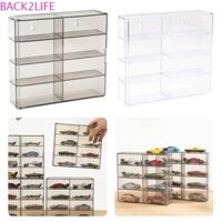 Hộp trưng bày mô hình ô tô BACK2LIFE, Bộ sưu tập ô tô trong suốt lưu trữ di động, Trẻ em người lớn chống bụi 8 khe cắm 1: 64 Hộp lưu trữ đồ chơi mô hình Hot Wheels