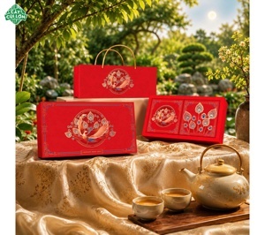 Hộp trung thu 2 bánh khổng tước