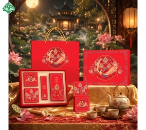 Hộp trung thu 4 bánh cao cấp Khổng tước