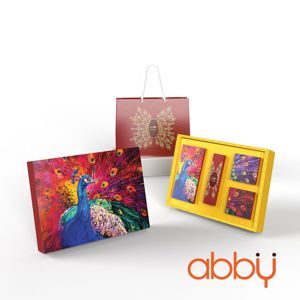 Hộp trung thu 4 bánh cao cấp Khổng tước